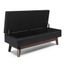 Ethan Midnight Black Faux Leather Storage Ottoman