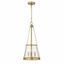 Petite Urban Brass 3-Light Pendant with Clear Glass Shade