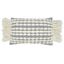 Gray and White Rectangular Cotton Fringe Pillow