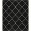 Handmade Black/Ivory Wool Flat Woven Rectangular Rug 9' x 12'