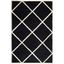 Hand-Tufted Black and Ivory Wool Geometric Area Rug