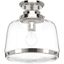 Judson Polished Nickel 12" Flush Mount Light with Clear Glass Globe