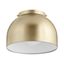 Aged Brass Dome Flush Mount with Matte White Glass Shade