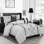 California King Black and Grey Microfiber Geometric Comforter Set