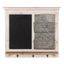 White Distressed Wood and Metal Wall Organizer with Chalkboard