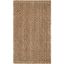 Natural Brown Handwoven Jute 4' x 6' Area Rug