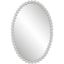 Contemporary Matte White Beaded Oval Wood Wall Mirror 20" x 30"