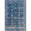 Navy and Ivory High Pile Synthetic Rectangular Rug