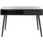 Mid-Century Charm Black Writing Desk with Splayed Legs and Drawer