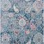 Boho Chic Glam Paisley Bluegrey Square Synthetic Area Rug