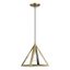 Antique Brass Triangular Glass Pendant Light for Indoor/Outdoor