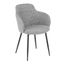 High-Back Boyne Chair with Upholstered Bucket Seat and Black Metal Legs