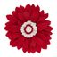 Red and White Round Felt Flower Throw Pillow