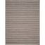 Ivory and Black Hand-Woven Wool Cotton Blend 9' x 12' Rug