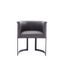 Luxurious Gray Faux Leather Barrel-Style Arm Chair with Metal Frame