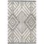 Luxurious Beige Synthetic Shag 8' x 10' Area Rug with Modern Diamond Fringe