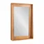 Natural Wood Rectangular Vanity Mirror with Shelf