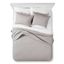 Light Grey Cotton Twin Reversible Quilt and Sham Set