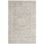 Gray Floral Motif Cotton Synthetic 4' x 6' Area Rug