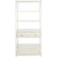 Antique White Acacia Wood 5-Shelf Etagere with Drawer