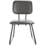 Gray Leather Upholstered Side Chair with Metal Frame, Set of 2