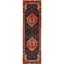 Vintage Hamadan Black and Orange Runner Rug