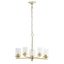 Elegant Gold Brass 5-Light Chandelier with Clear Glass Shades