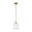 Mini Matte White and Heritage Brass Pendant Light