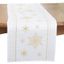 White and Gold Snowflake Embroidered Polyester Table Runner