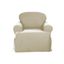 Elegant Natural Cotton T-Cushion Armchair Slipcover