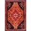 Vintage Hamadan Orange and Red Synthetic Area Rug