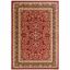 Red and Black Hand-Knotted Synthetic 5' x 7' Area Rug