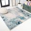 Serene Aqua Splash Abstract Square Rug - Easy Care 5'x5'