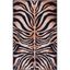 Black and Light Orange Faux Fur 6' x 9' Washable Rug