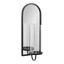 Ezerin Black Metal and Mirror Arched Wall Sconce, 16"