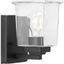 Gilmour Matte Black 7" Wall Sconce with Clear Glass Shade