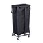 Black Canvas Rolling Laundry Sorter with Wheels