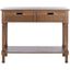 Landers Brown Pine 2-Drawer Console Table with Storage