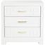Transitional White 3-Drawer Nightstand with Greek Key Design