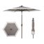 Spencer 9 ft. Gray and White Aluminum Solar LED Market Patio Umbrella