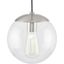 Atwell 8'' Brushed Nickel Glass Globe Pendant Light