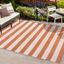 Negril 5'3" x 7'6" Orange and Beige Synthetic Stripe Rug