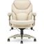 Ivory Bonded Leather Ergonomic Executive Chair with Back in Motion Technology