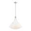 Prato Modern 3-Light Chandelier with Brushed Nickel Finish and Off-White Shade