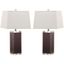 Deco 27 Inch Brown Faux Crocodile Leather Table Lamp Set