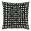 Black and White Embroidered Cotton Square Throw Pillow