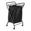 Heavy Duty Black Canvas Rolling Laundry Hamper with Foldable Frame