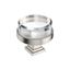 Glacio Clear and Satin Nickel Round Cabinet Knob