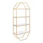 Adela White and Gold Geometric Floating Wall Shelf