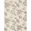 Beige Floral Rectangular Synthetic Easy Care Area Rug 5'3" x 7'5"